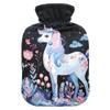1 L Hot Water Bottle Horse Flower Plant Hot Water Bottle with Cover Soft Velvet Hot Water Bag for Pain Relief Small Hot Water Bottle for Kids Adult view 1