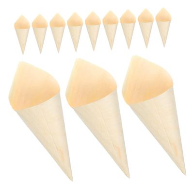 Anneome 50pcs Disposable Cones for Mini Ice Cream Charcuterie and Appetizers Rustic Food Presentation for Parties Catering and Restaurants