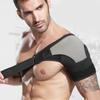 KOMBIUDA Adjustable Non- Shoulder Support Wrap for Outdoor Sports Breathable for Left Shoulder Relieves Pain from Injuries and Dislocations Black Grey view 2