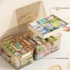 MMDXD,Medicine Storage Box,Large Medicine Storage Box,Transparent Double Compartmentalised Medicine Storage Box with Handle,For Home, Flat, School, Travelling Medicine Storage (khaki, Large) view 2
