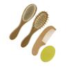WOONEKY 4pcs Complete Hair Brush Comb for Boys and Girls Wooden Hair Brush Bathing Tools Soft Comb Care Kit view 1