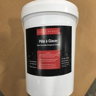 Grand Marque Dark Chocolate Pate A Glacer, 22 lb Pail, Gourmet Chocolate Coating for Desserts