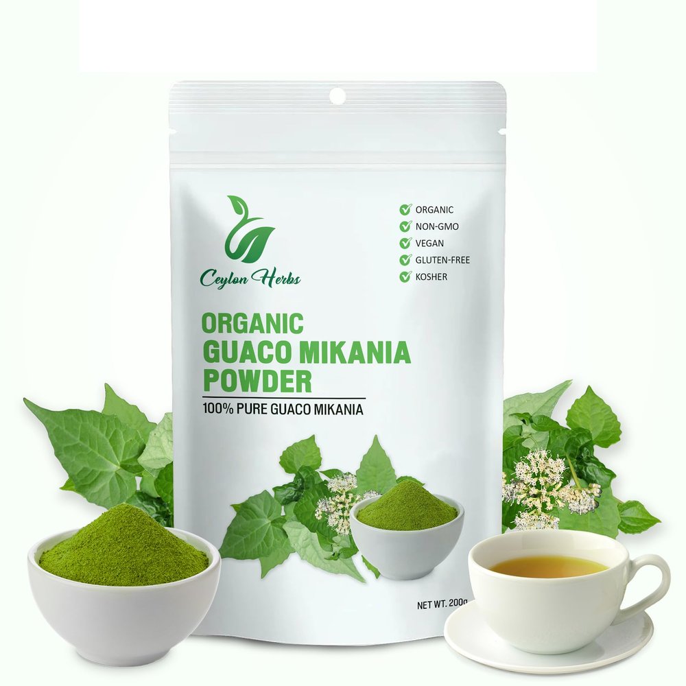 200g Guaco Mikania Powder - 100% Pure Wild-Crafted Herbal Powder for Teas and Culinary Use Well-Cleaned Healthy Whole Plant Powder
