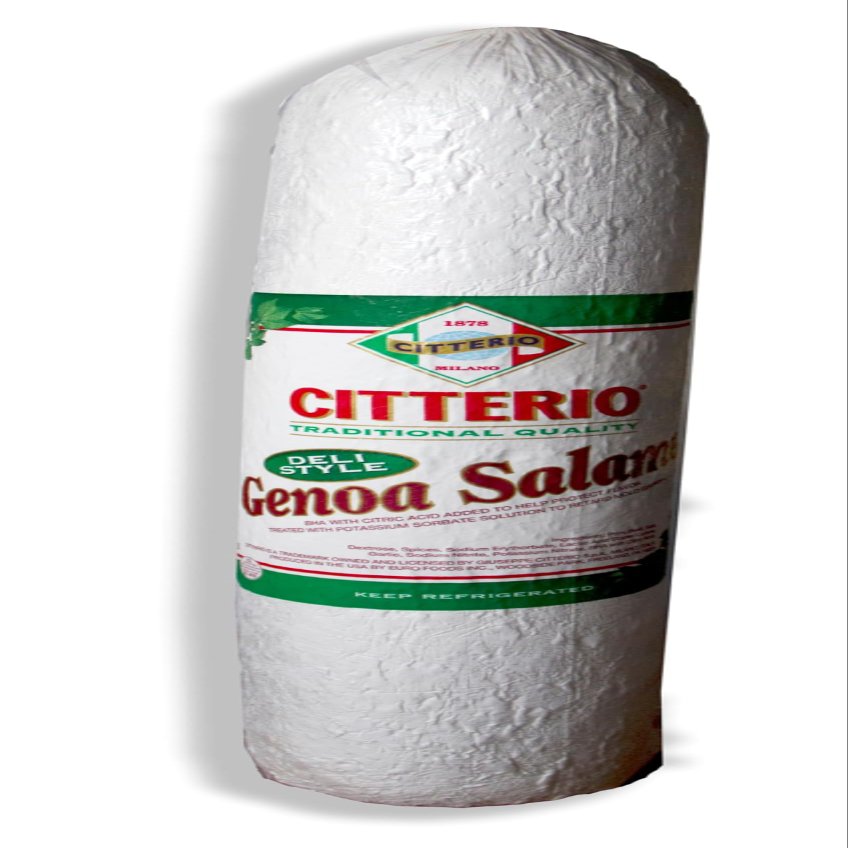 Citterio Genoa Salami, Gluten & Dairy Free, 3 Count of 7.5 lb Each, Ready-to-Eat, Made from Pork & Beef, 0g Trans Fat, Ideal for Charcuterie Boards and Sandwiches
