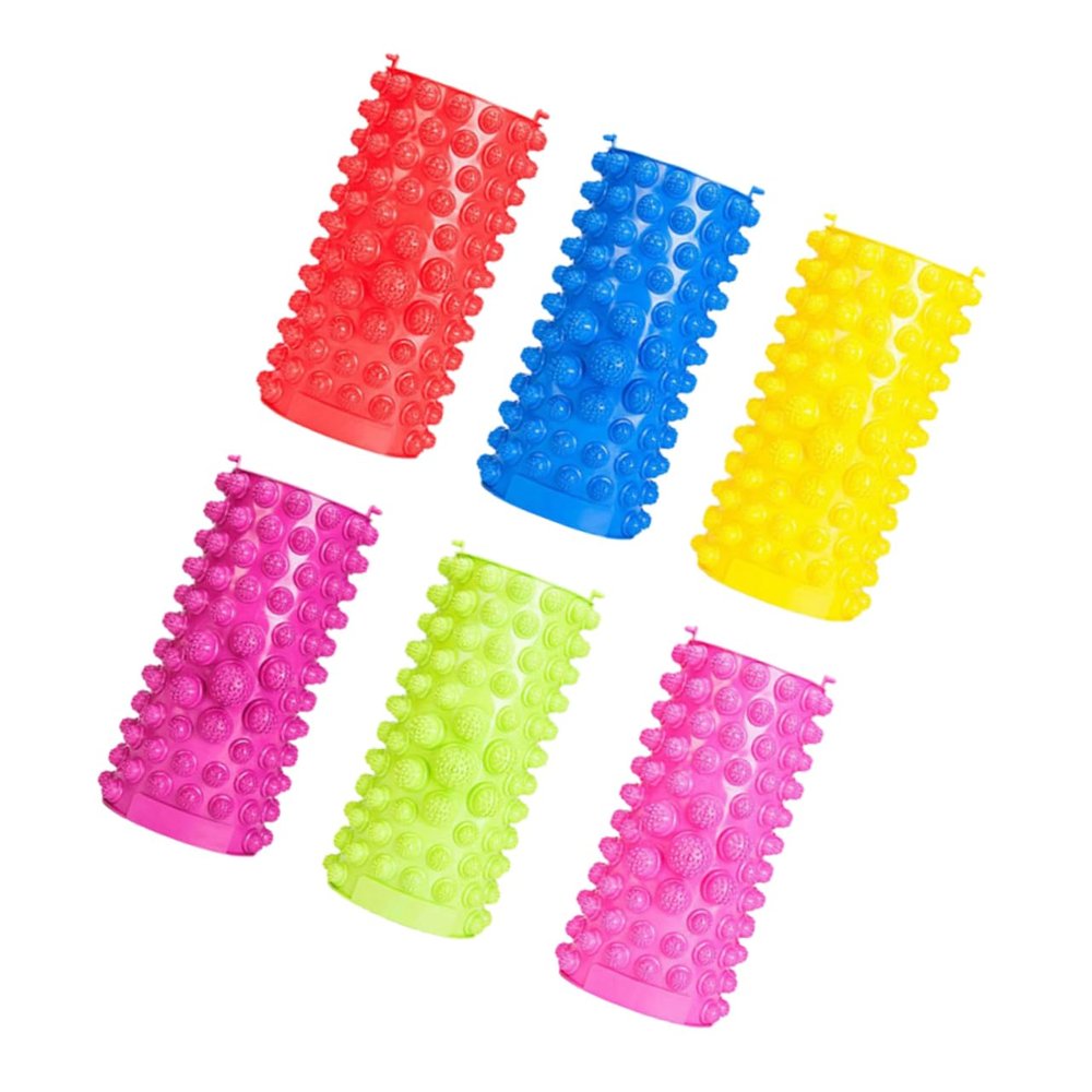 COOLHIYA 6pcs Foot Massage Pad Reflexology Walking Mat for Heel Arch Toe Relief Acupressure Relaxation Carpet Colors Red Yellow Rosy Green Foot Massaging Tool for Home Office
