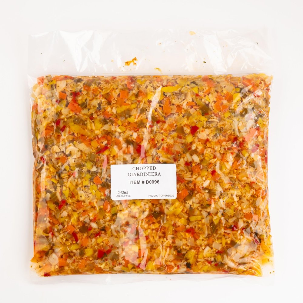Divina Greek Giardiniera Chopped Fermented Pickled Vegetables, Imported from Greece, 2 Count of 5 lb Bags, 10 lb Case, Perfect for Sandwiches, Salads, and Antipasti
