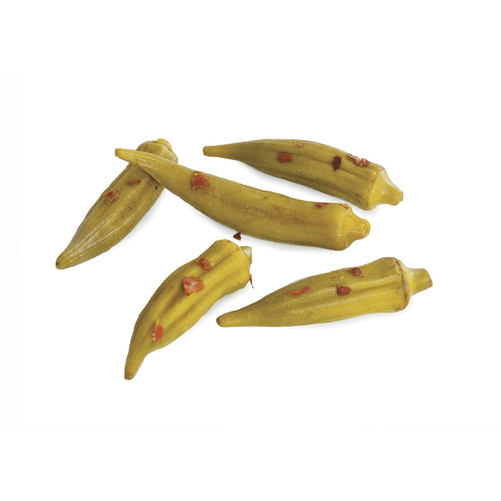 Divina Pickles Hot Pickled Okra, Crunchy and Zesty, Turmeric Spice Blend, 2 Packs of 3.3 lb, Gluten-Free Vegan Pickles