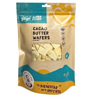 Yogi Super Foods Raw Organic Cacao Butter, Squared Wafers - Cacao Butter Organic, Raw Cacao Butter Wafers, Cacao Butter Food Grade Product for Cooking and Baking, Vegan, Organic, and Gluten-Free - 1lb