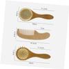 Baluue 3pcs Wooden Hair Brush and Comb Set Massage Brush Gentle Care for Newborns Delicate Scalp for Bath and Daily Grooming view 2