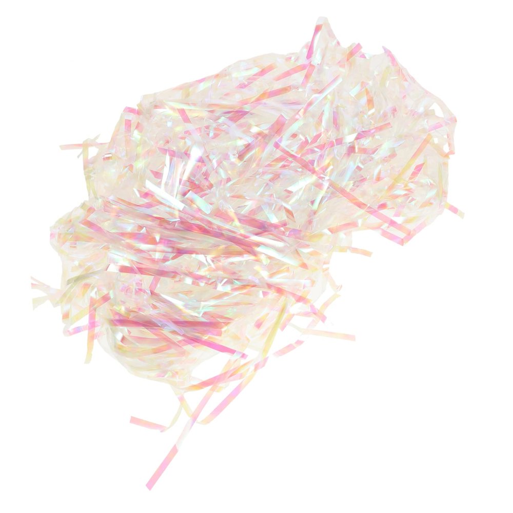 AUTSUPPL Iridescent Hamper Shred Filler 3mm Lafite Grass Silk Paper Lightweight Cut Paper for Present Wrapping