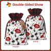 DRTGEDS Lips High Heels 8.3x11.8in Large Capacity Gift Bag With Drawstring For Your Halloween Precious Gifts 1pcs view 3