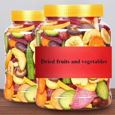 12 Types of Instant Dried Fruits and Vegetables 8.8 Ounce/Pcs, Fruits Vegetables Snacks, Instant Dried Vegetables and Fruits Chips, Okra Banana Purple Potato Red Date, Snack Foods (8.8 Ounce(Can of 1))