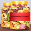 12 Types of Instant Dried Fruits and Vegetables 8.8 Ounce/Pcs, Fruits Vegetables Snacks, Instant Dried Vegetables and Fruits Chips, Okra Banana Purple Potato Red Date, Snack Foods (8.8 Ounce(Can of 1)) view 1