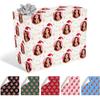 IdeaFlash Custom Gift Wrapping Paper with Photo Face, Personalized Birthday Christmas Wrapping Paper Rolls with Text for Kids Friends Him Her Men Women for Birthday Christmas Xmas 58"x23" view 1