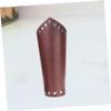 DEARMAMY Wide Punk Style Brown Beaded Bracelet Gothic Wrist Protector for Women view 2