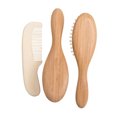 Baluue 3pcs Shower Brush Set Soft Bristle Hair Cleaning Tools for Boy Girl Gentle Scalp Massager Safe Wool Brush Comb for Bathing
