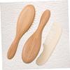 Baluue 3pcs Shower Brush Set Soft Bristle Hair Cleaning Tools for Boy Girl Gentle Scalp Massager Safe Wool Brush Comb for Bathing view 2