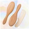 Baluue 3pcs Shower Brush Set Soft Bristle Hair Cleaning Tools for Boy Girl Gentle Scalp Massager Safe Wool Brush Comb for Bathing view 3