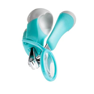 COOLHIYA Durable Nail Clipper with Magnifier Safe Boy Girl Fingernail Clipper for Boy Girl Ergonomic Design for Easy Use Green Gray Color for Care