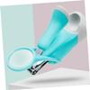 COOLHIYA Durable Nail Clipper with Magnifier Safe Boy Girl Fingernail Clipper for Boy Girl Ergonomic Design for Easy Use Green Gray Color for Care view 4