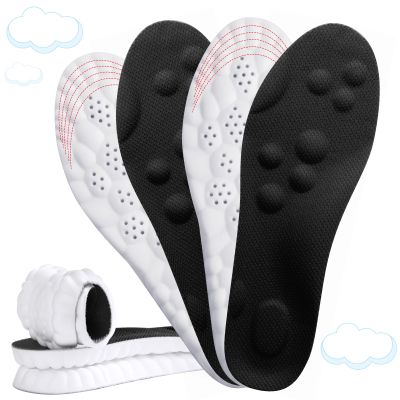 2 Pairs 4D Cloud-Like Comfort Soles for Women - Soft Memory Foam Cushioning Insoles - Trim to Fit Steppers Insoles with Arch Support for Foot Pain Relief and Fatigue Reduction(US W 6.5-9)
