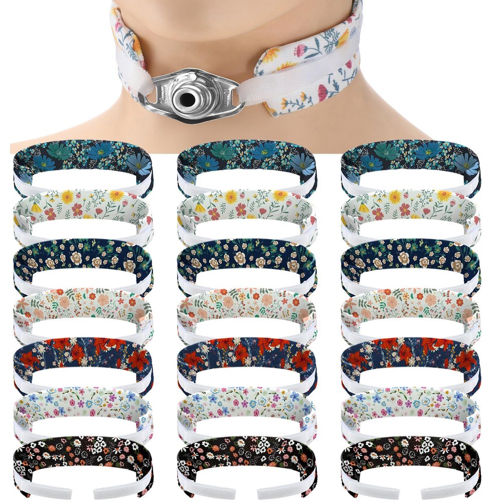 Geiserailie 21 Pcs Tracheostomy Tube Holder Adjustable Tracheostomy Supplies Tube Holder Soft Reusable Tracheostomy Care Kits for Men and Women, One Size Fits Most People