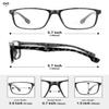 JOLISU 4 Pack Reading Glasses Men Blue Light Blocking with Spring Hinge, Anti Eyestrain/UV Large Wide Square Computer Readers (2.75) view 2