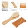 Baluue 2pcs Wooden Comb and Soft Bristle Bathing Brush Set for Natural Goat Hair Gentle Detangling and Scalp Stimulation for Home Use view 4