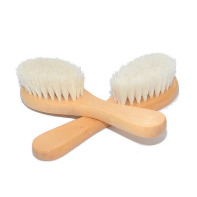 HAPINARY Wool Brush for Hair Care Natural Handle Boy Girl Shampoo Bath Tool Soft and Gentle for Newborn Grooming for Sensitive Skin