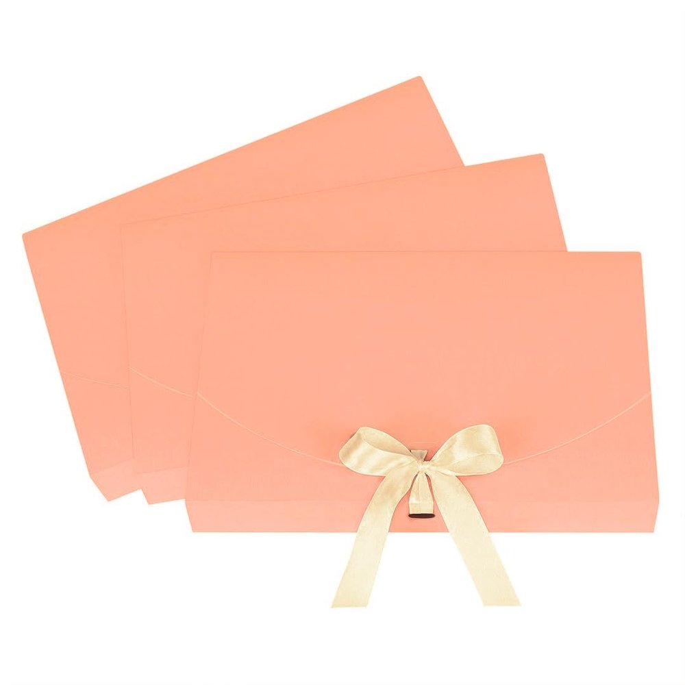 10 Pack Gift Card Boxes Large Luxury Gift Envelope Wrapping Box with Lid Ribbon Shirt Gift Box for Birthday Wedding Proposal Parties Christmas Valentine New Year Gift Present Packaging Box (Pink)