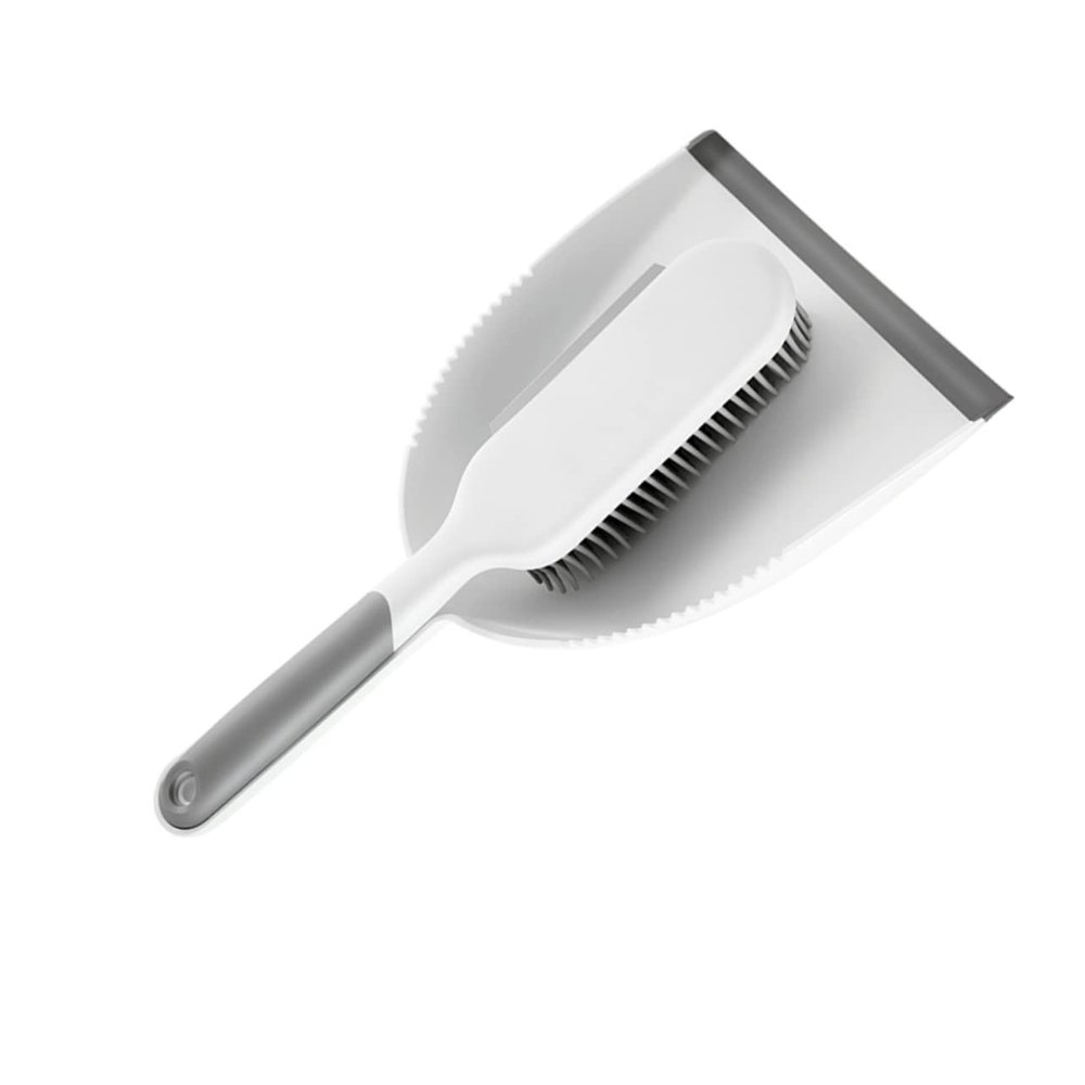 Anneome 2pcs Cleaning Brush Set Broom Dustpan Set Desk Bed Cleaning Tools Dust Removal Brush Grey