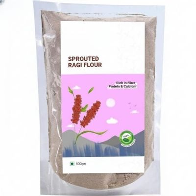 Sprouted Ragi Flour (Madua/Nachni aata)| 100% Natural | Fibre, Protein and Iron Rich Healthy Meal for adults | Nutrient-rich food -500 gm