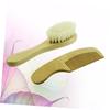 Baluue 2pcs Wooden Comb and Bath Brush for Boy Girl Scalp Massage Tool for Boy Girl and Adults Wooden Handle for Bathing and Grooming view 3
