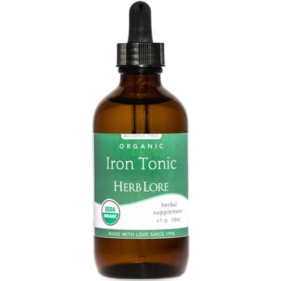 Herb Lore Iron Tonic - Organic Liquid Iron Drops Supplement for Kids & Women - Baby, Infant & Toddler Friendly - Plant Based, Vegan, Gentle, Non Constipating Herbal Tincture (4 fl oz)