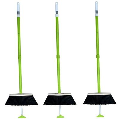 3-Pack SweepEasy Broom As Seen On Shark Tank - Scrape, Sweep & Go - for Indoor and Outdoor Use, Sweep Easy with Scraper (Green)