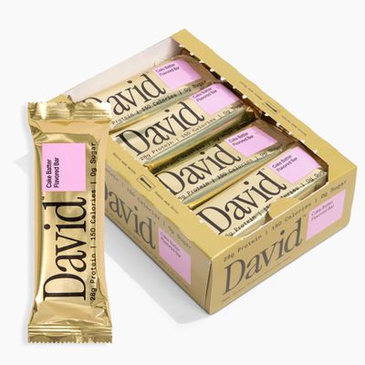 David High Protein Bars - 0g of Sugar, Low Carb, Gluten Free - 28g of Protein, 150 Calories - On-The-Go Snack - Cake Batter Flavor, Pack of 12
