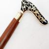 Brass Handle Wooden Walking Stick Fold Walking Stick Cane for Men and Women Gift view 3