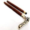 Brass Handle Wooden Walking Stick Fold Walking Stick Cane for Men and Women Gift view 4