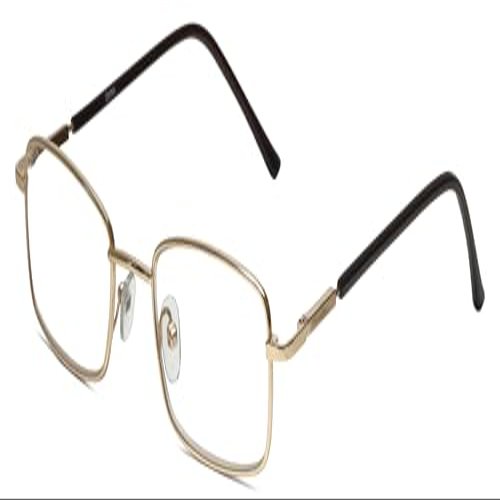 Calabria R755 Oval Blue Light Glasses for Men Lightweight Metal Frame Computer Eyewear | Full Rim Anti-Glare Screen Glasses for Work and Reading | Magnification Strength +4.00 & Shiny Gold