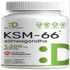 KSM 66 Ashwagandha 1,200mg with Black Pepper, 120 Veggie Capsules Extra Strength Root Extract High Absorption Adaptogenic Supplements for Relaxation, Energy, & Brain Health Non-GMO view 1