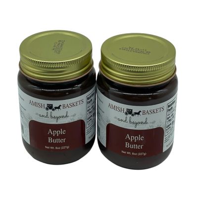 Amish Baskets Apple Butter Non GMO Vegan All Natural - 8 oz - 2 Jars