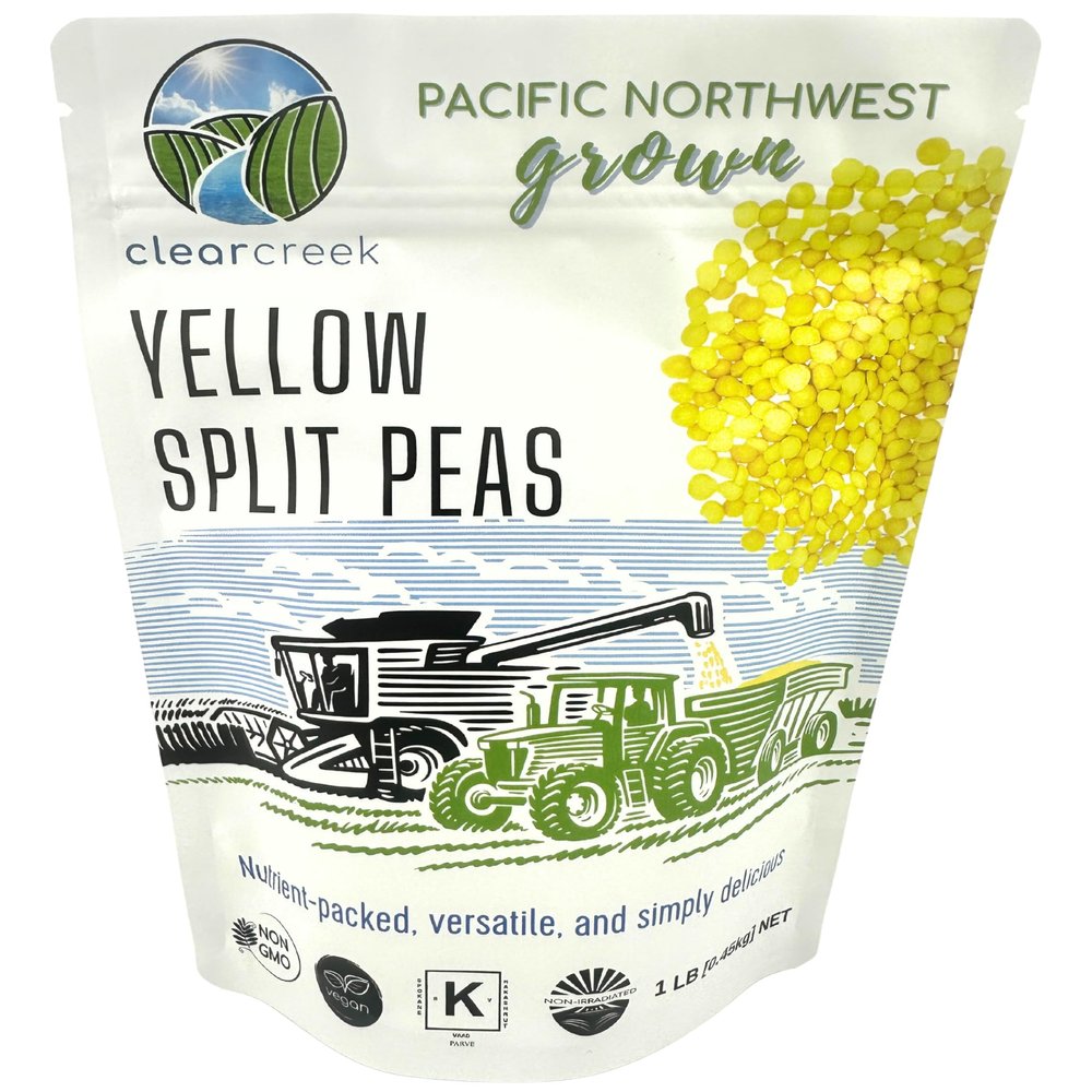 CLEAR CREEK Certified Glyphosate Residue Free Yellow Split Peas | 1 lb | Non-GMO | Kosher | Vegan