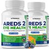 AREDS 2 Eye Vitamins - Lutein, Zeaxanthin, Bilberry, Astaxanthin Mineral Vision Supplement - Supports Eye Strain, Dry Eyes, Pressure, and Vision Health - Made in USA - 120ct view 1
