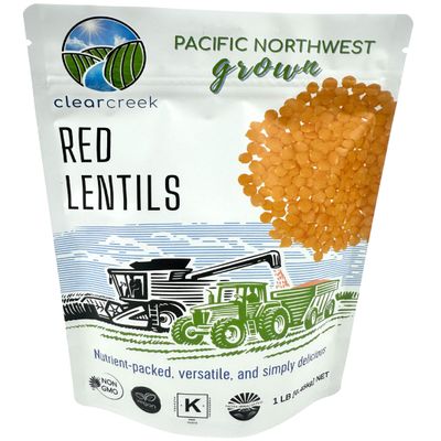 CLEAR CREEK Certified Glyphosate Residue Free Red Lentils | 1 LB | Non-GMO | Kosher | Vegan
