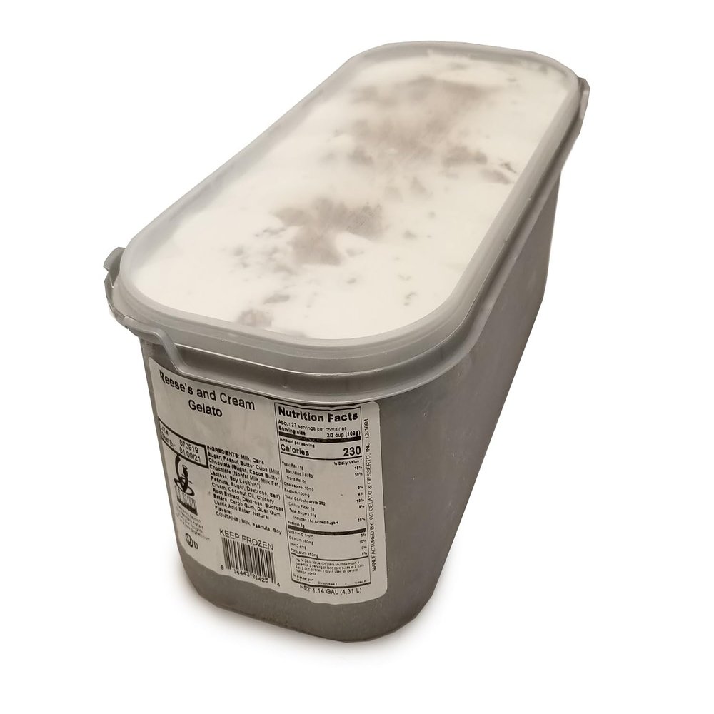 G.S. Gelato & Desserts Peanut Butter Cup & Chocolate Cream Gelato, 2 Packs of 146 oz Each, Creamy Creation, Kosher Certified, Perfect for Gourmet Desserts