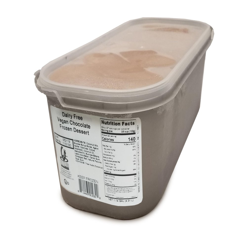 G.S. Gelato & Desserts Chocolate Coconut Milk Gelato, Vegan, Dairy-Free, 2 Count of 146 oz, Gourmet Bulk Pack