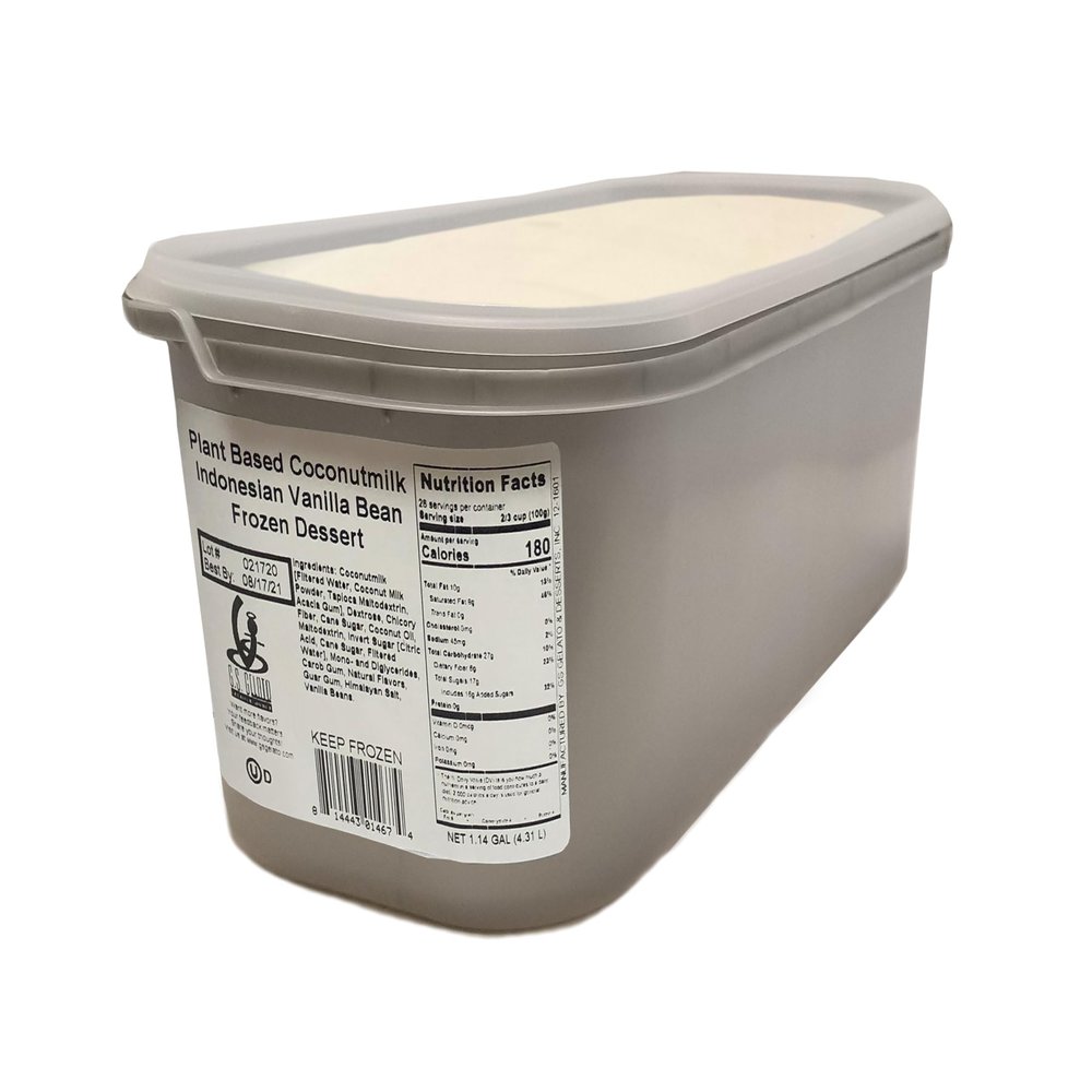 G.S. Gelato & Desserts Plant-Based Ice Cream, Indonesian Vanilla Bean, 2 Count of 146 oz, Vegan & Dairy Free, Rich and Velvety Coconut Milk Base