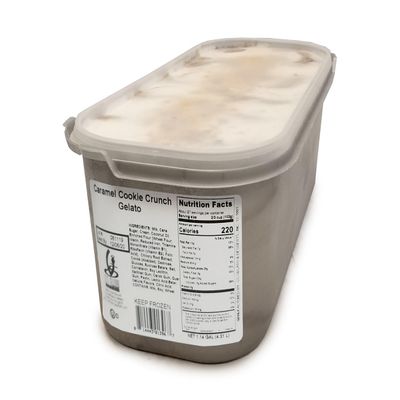 G.S. Gelato & Desserts Caramel Cookie Crunch Gelato - 2 Packs of 146 oz, Vanilla Gelato with Caramel, Chocolate Cookies, and Dulce de Leche