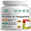 Natures Fruits & Veggies Supplement, 240 Veggie Capsules 80 Whole Food Superfoods for Daily Balance 40 Fruits with 40 Vegetables and Greens Non-GMO, Gluten Free view 1