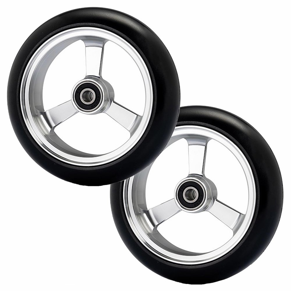 5 Inch Sport Wheelchair Replacement Front Wheel, Manual Wheelchair Front Wheel, Solid Non-Inflatable Tire, Walker Caster, Front Wheel Assembly, Bearing:5/16" (8 mm) (2 Pack)